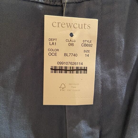 J. Crew Crewcuts Kids' Classic Fit Stretch Chino Pant Ocean Blue Size 14 - Picture 5 of 13